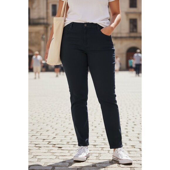 Ava & Viv Womens Black Denim High Rise Stretch Skinny Jeans Plus Size 24 - Picture 2 of 9